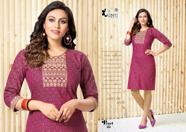 Kinti Pearl 8 Designer Cotton Embroidery Kurti